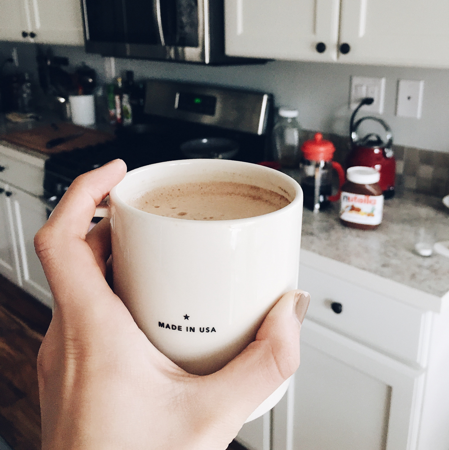 nutella lattee in starbucks mug