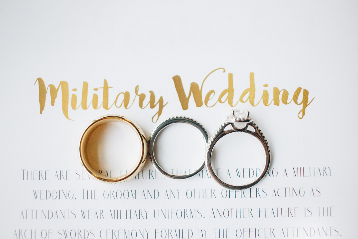 military wedding ring shot